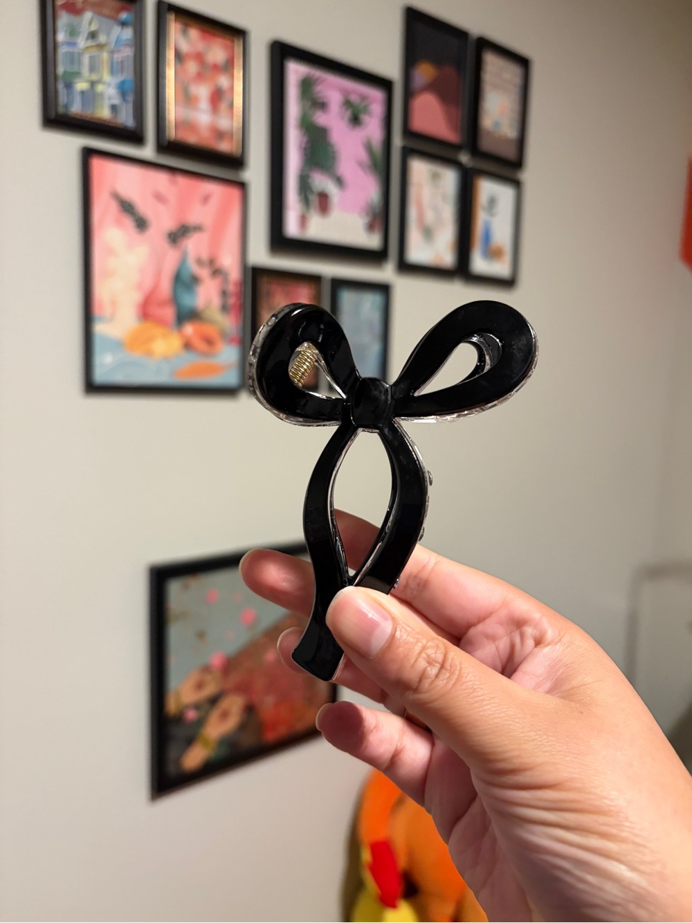Urban Outfitters Black Bow Resin Hair Clip
